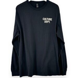 Blue&Cream "Culture Dept" Black Graphic Print Long Sleeve T-Shirt sz XL